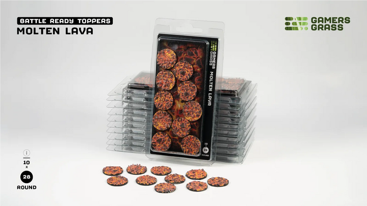 GamersGrass Molten Lava - Round 28mm (x10)
