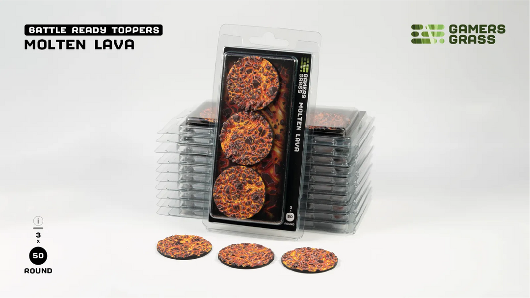 GamersGrass Molten Lava - Round 50mm (x3)