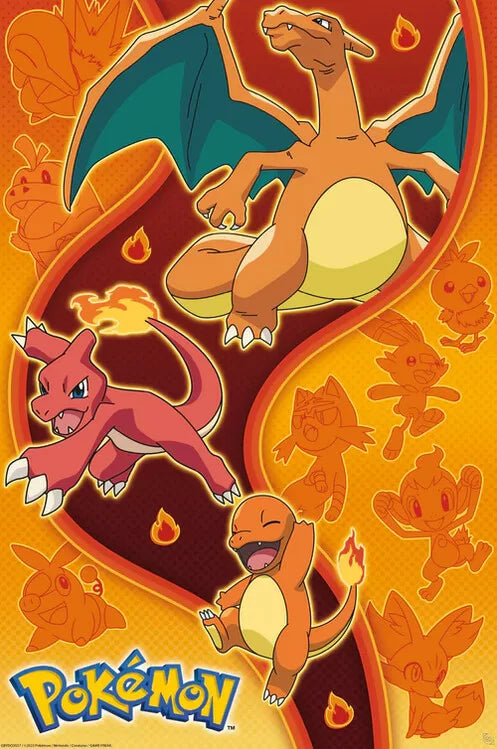 Pokemon Poster Maxi 91.5x61 - Fire Type
