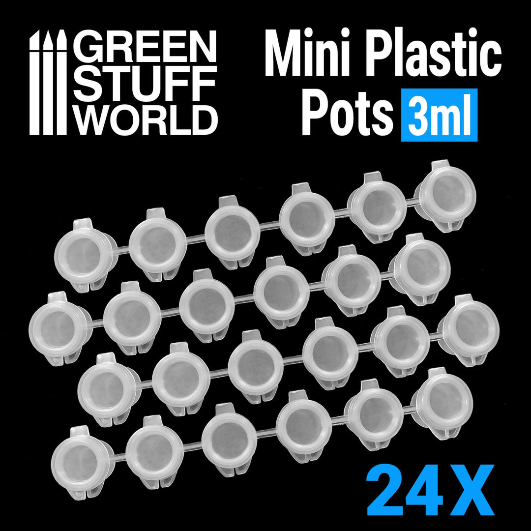 24x Mini Plastic Paint Pots 3ml (Green Stuff World)