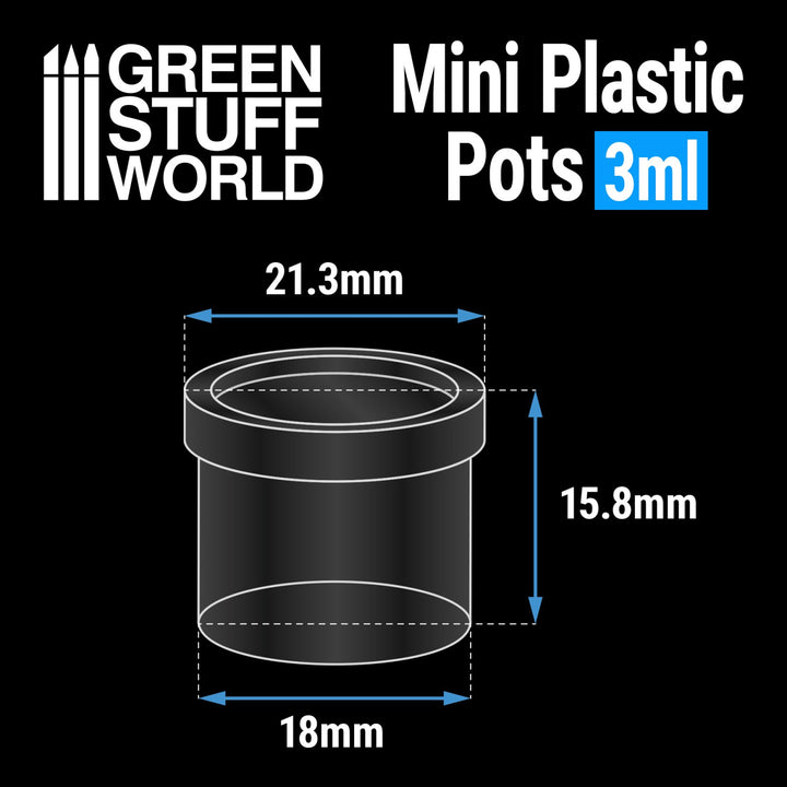 24x Mini Plastic Paint Pots 3ml (Green Stuff World)