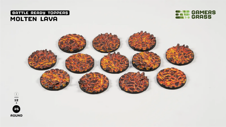 GamersGrass Molten Lava - Round 25mm (x12)