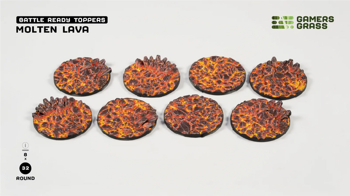 GamersGrass Molten Lava - Round 32mm (x8)