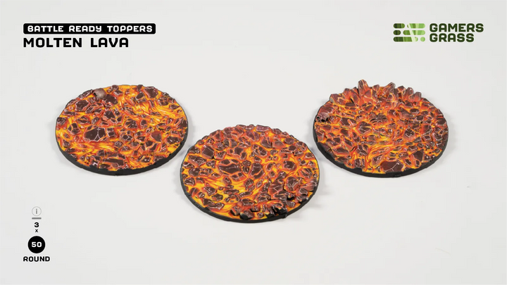 GamersGrass Molten Lava - Round 50mm (x3)