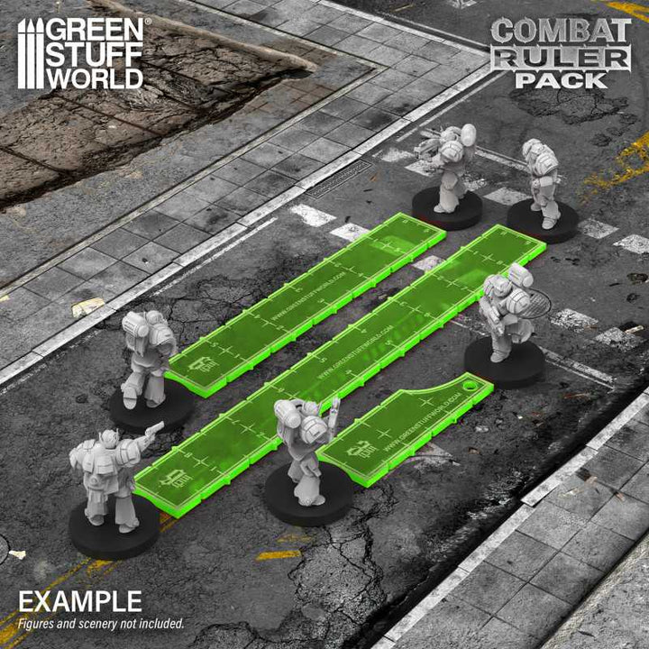 3-6-9 Combat Ruler Pack – Fluor Green (Green Stuff World)
