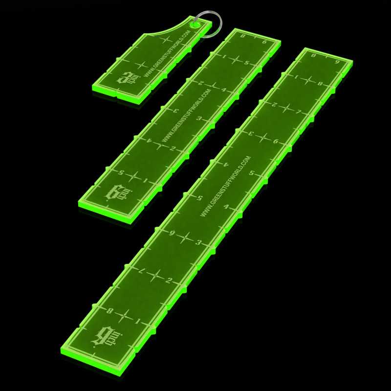 3-6-9 Combat Ruler Pack – Fluor Green (Green Stuff World)