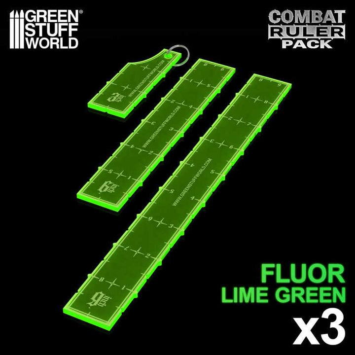 3-6-9 Combat Ruler Pack – Fluor Green (Green Stuff World)