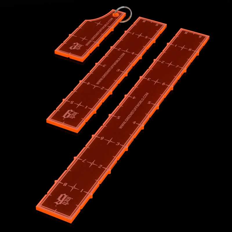 3-6-9 Combat Ruler Pack - Fluor Orange (Green Stuff World)