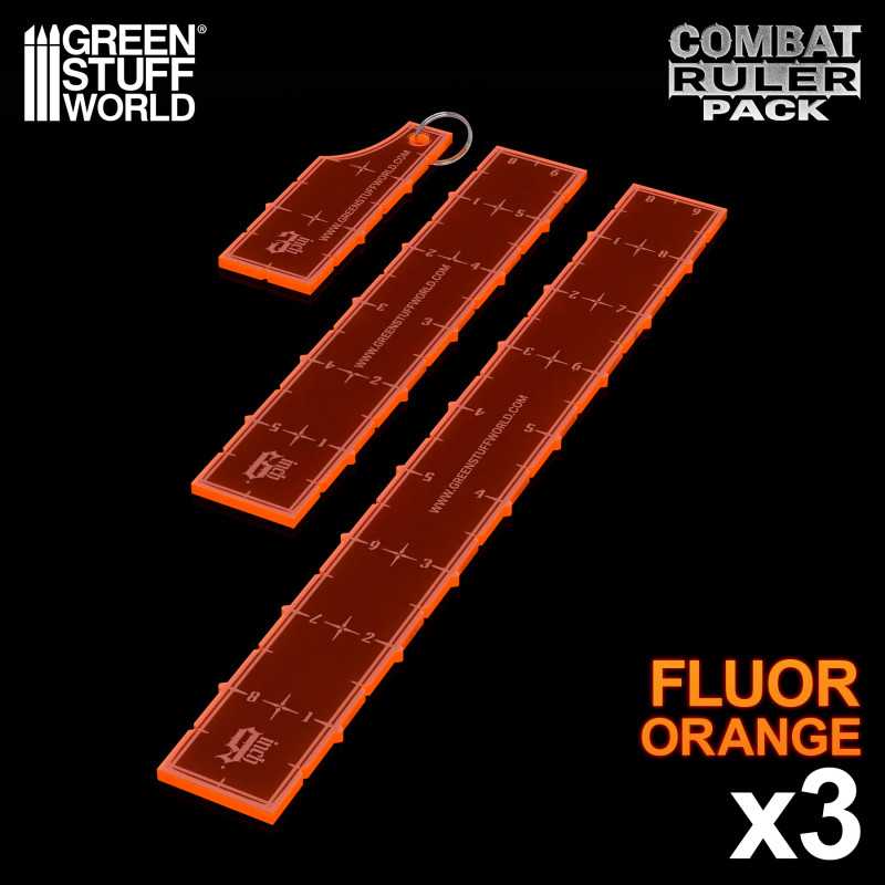 3-6-9 Combat Ruler Pack - Fluor Orange (Green Stuff World)