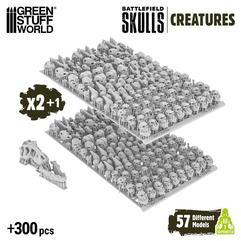 300x Battlefield Creature Skulls 1:48-1:35 (Green Stuff World)