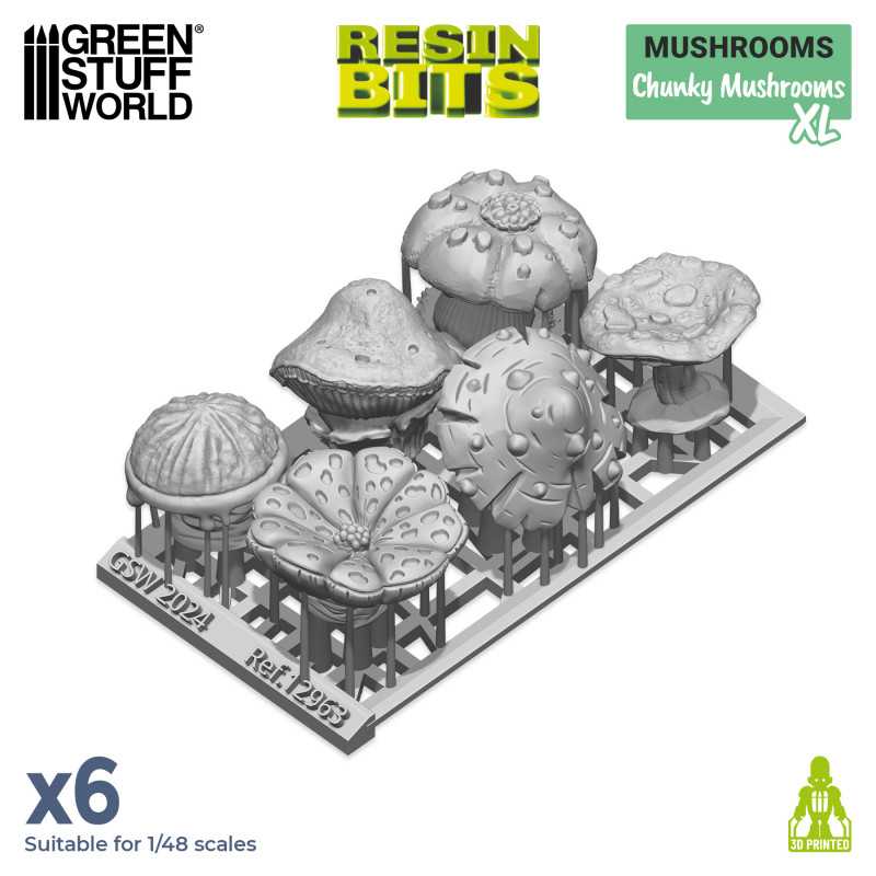 3D printed set - Chunky Mushrooms XL (Green Stuff World)