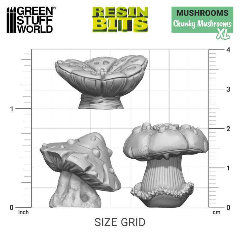 3D printed set - Chunky Mushrooms XL (Green Stuff World)