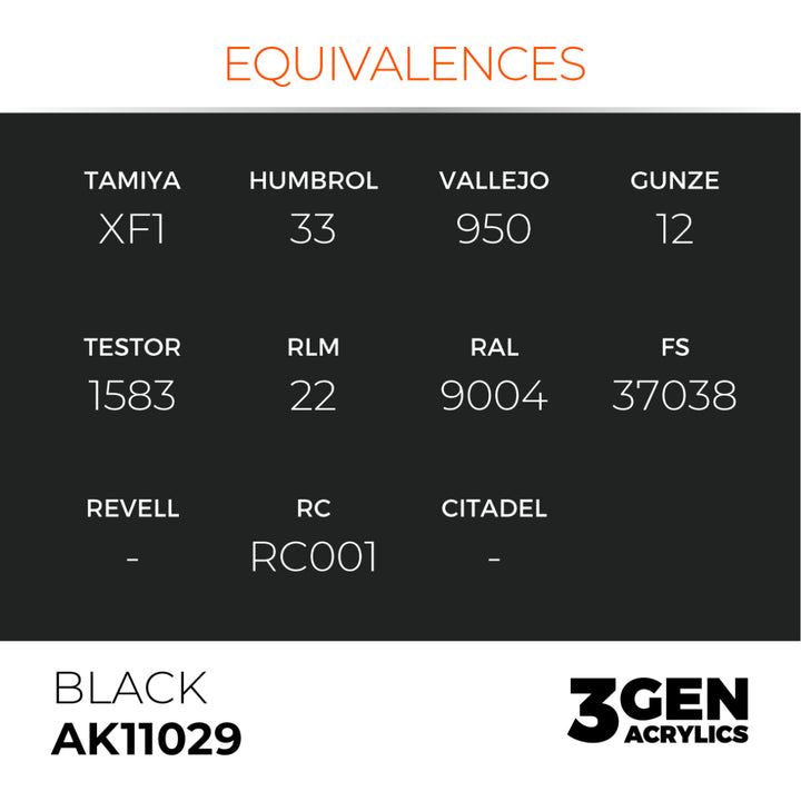 3GEN Acrylics: Black - Intense (AK Interactive) (AK11029)