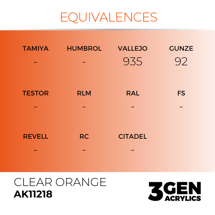 3GEN Acrylics: Clear Orange (AK Interactive) (AK11218)