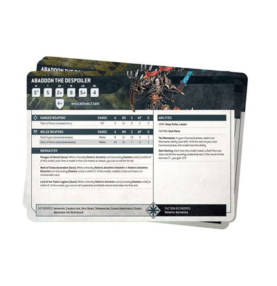 Warhammer 40,000: Chaos Space Marines - Datasheet Cards