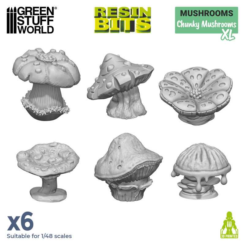 3D printed set - Chunky Mushrooms XL (Green Stuff World)