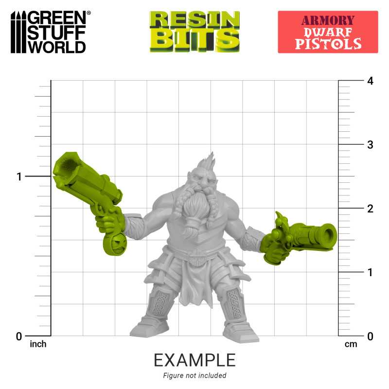 3D printed set - Dwarf Pistols (Green Stuff World)