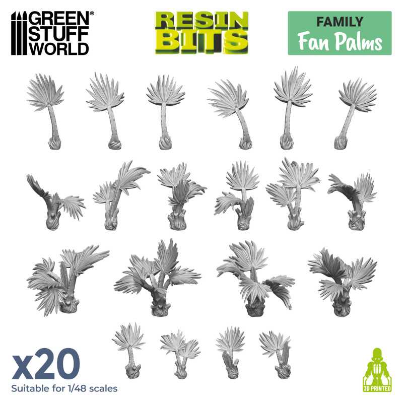3D printed set - Fan Palms (Green Stuff World)