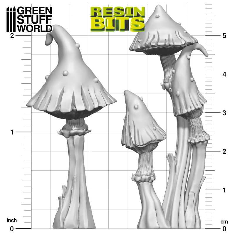 3D printed set - Goblin Mushrooms XL (Green Stuff World)