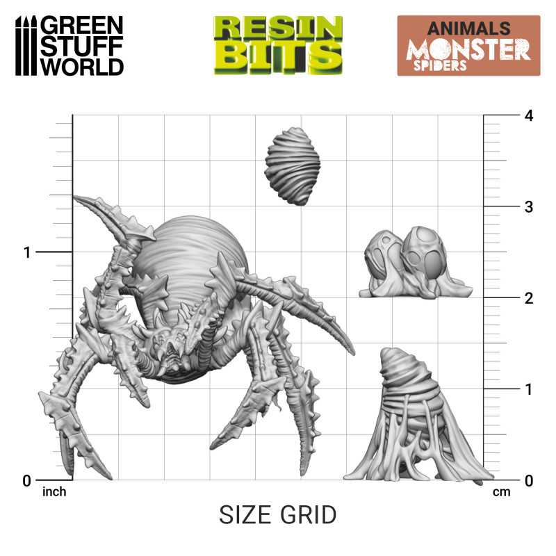 3D printed set - Monster Spiders (Green Stuff World)