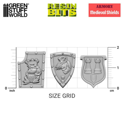 3D printed set - Old World Medieval Shields (Green Stuff World)