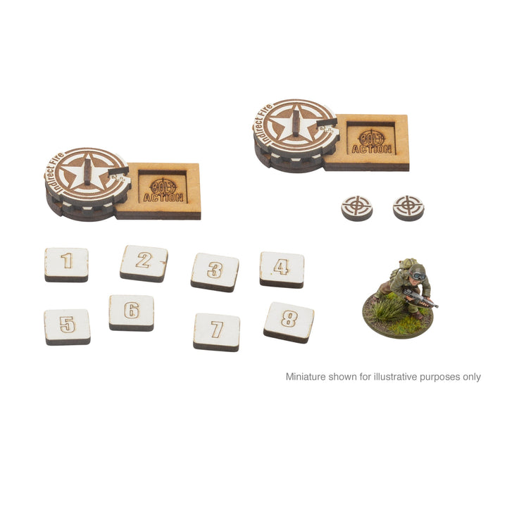 Bolt Action: MDF Artillery Zeroing In Markers- USA