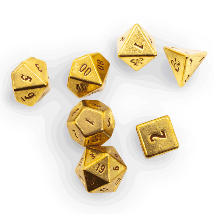 50th Anniversary Heavy Metal 7 RPG Dice Set for Dungeons & Dragons (Ultra PRO)