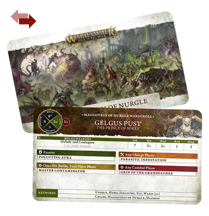 Warhammer Age of Sigmar: Maggotkin of Nurgle - Warscroll Cards