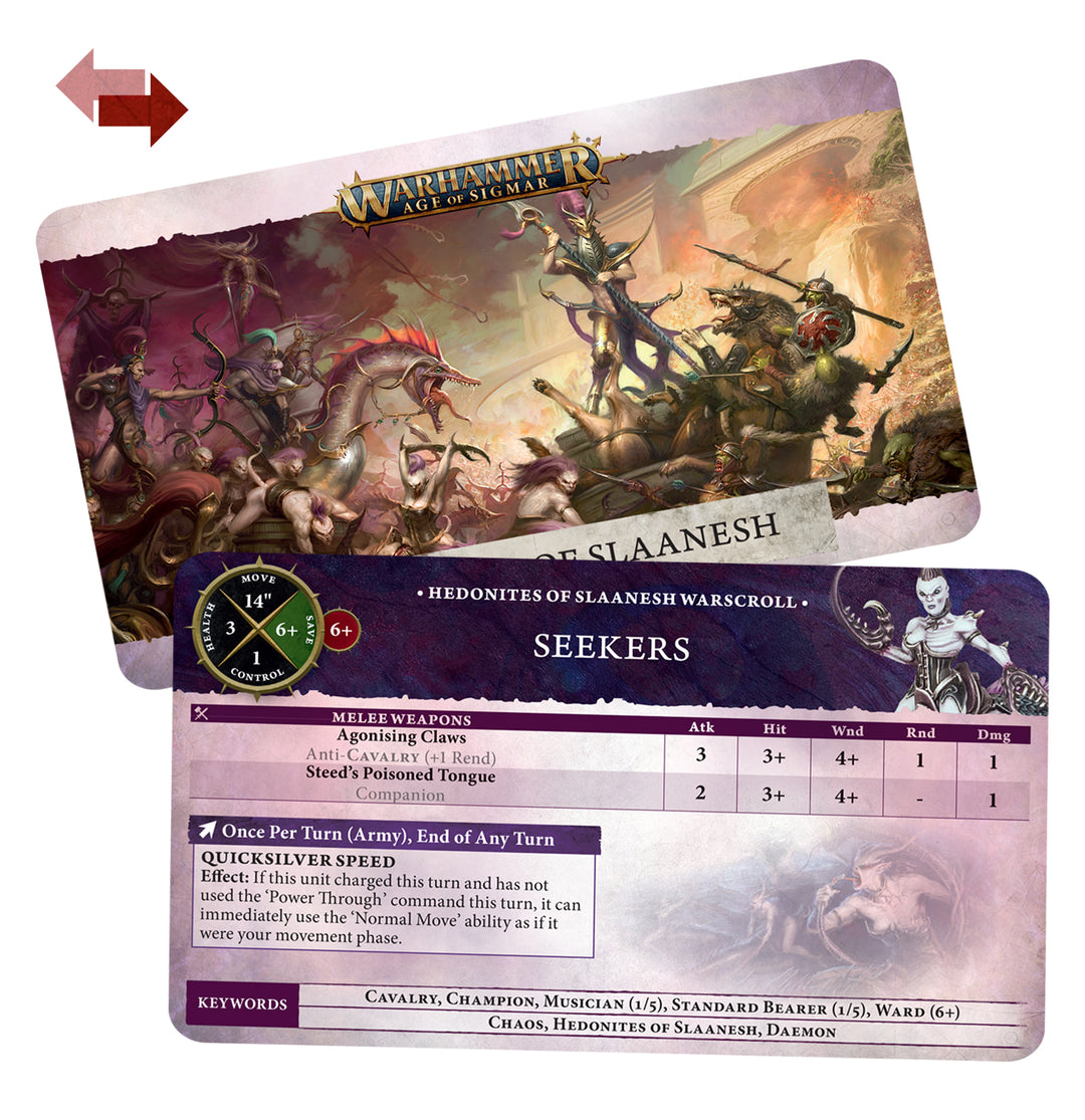 Warhammer Age of Sigmar: Hedonites of Slaanesh - Warscroll Cards