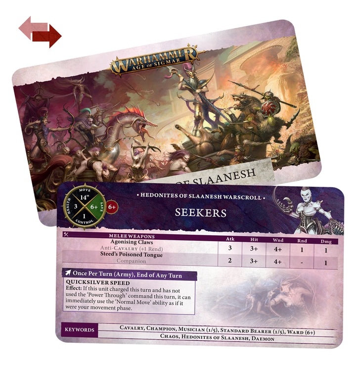 Warhammer Age of Sigmar: Hedonites of Slaanesh - Warscroll Cards