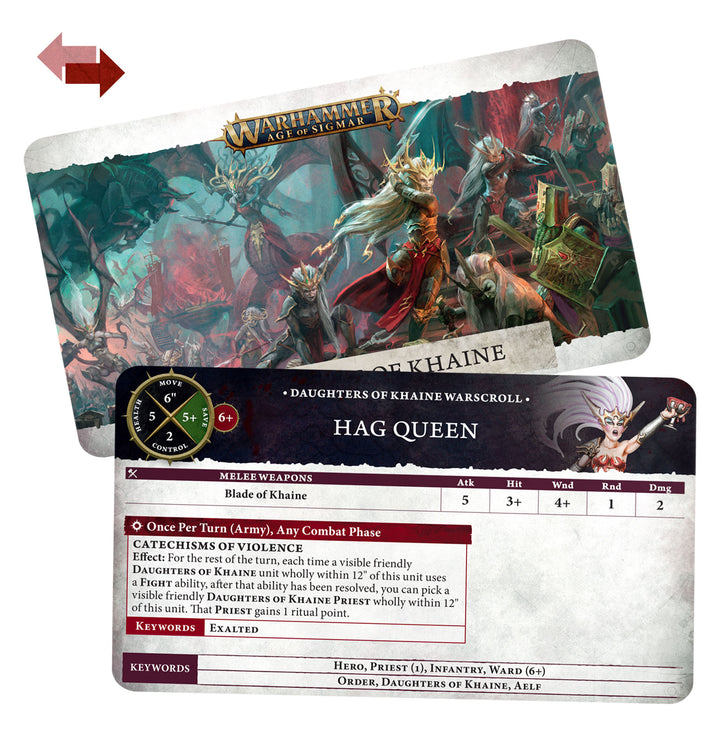 Warhammer Age of Sigmar: Daughters of Khaine Warscroll Cards