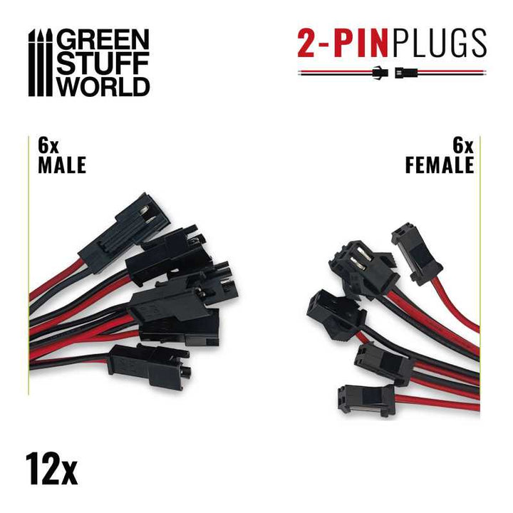6 male and 6 female quick connectors (Green Stuff World)