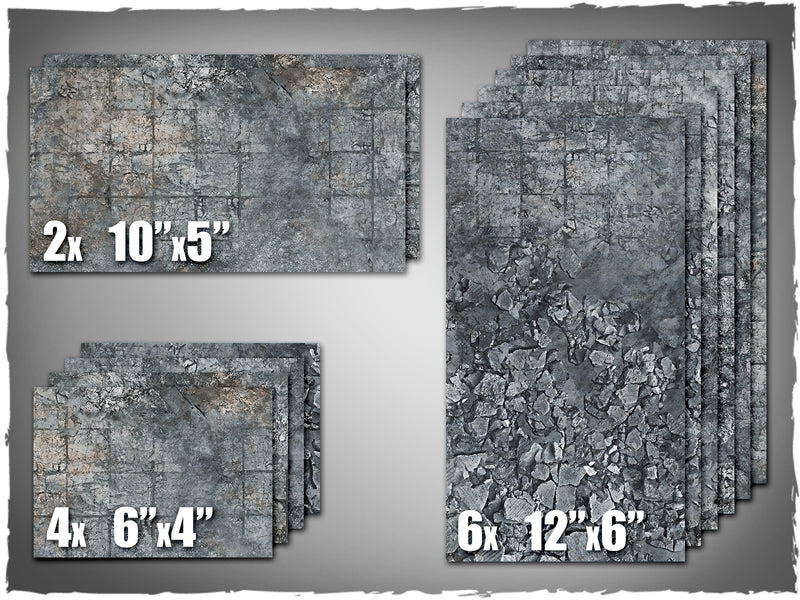 Warhammer 40,000 Terrain Base Tiles - City Ruins (Deep-Cut Studio)