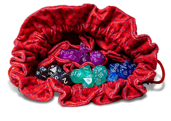 Velvet Dice Bag: Dragon Storm - Red