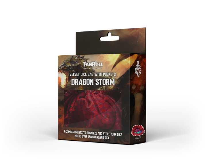 Velvet Dice Bag: Dragon Storm - Red