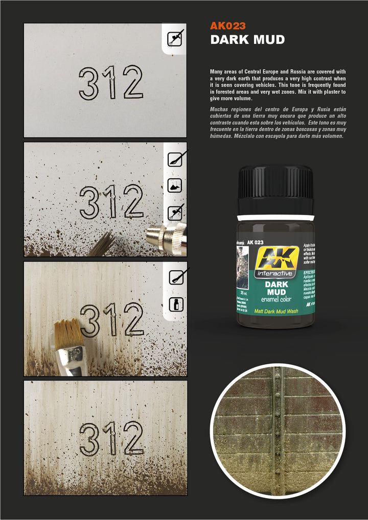 Enamel: Dark Mud Effect (AK Interactive) (AK023)