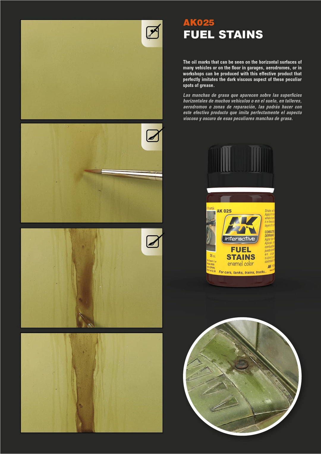 Enamel: Fuel Stains (AK Interactive) (AK025)