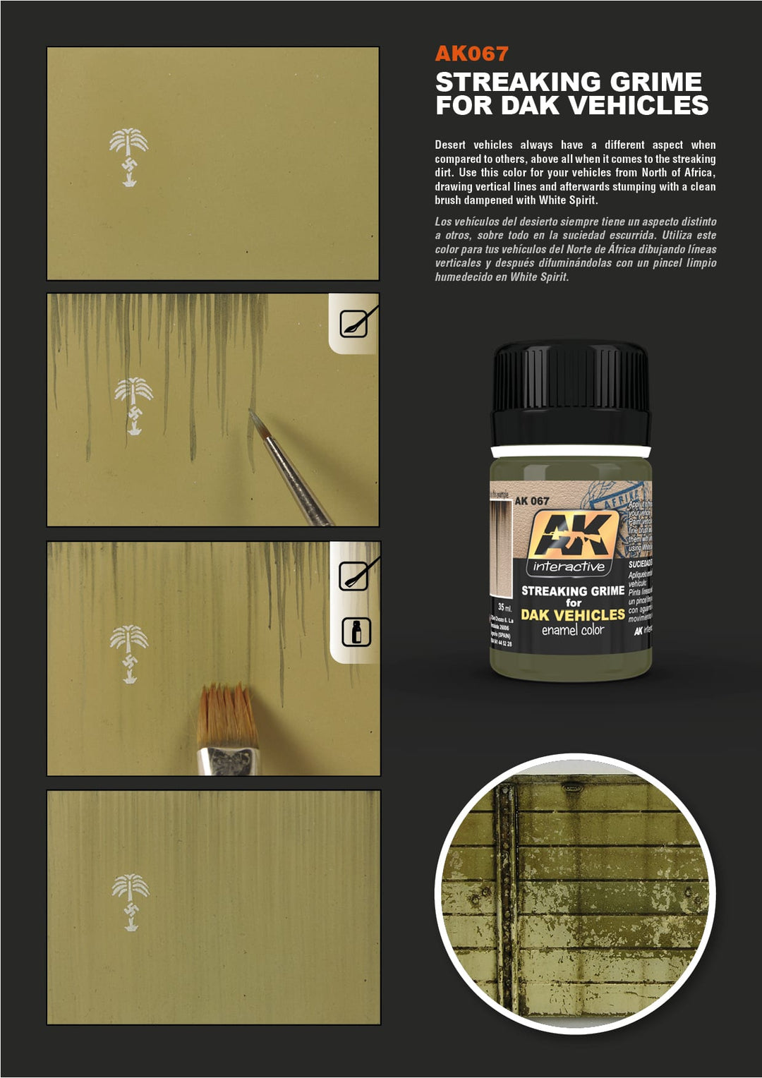 Streaking Grime for DAK Vehicles (AK Interactive) (AK067)