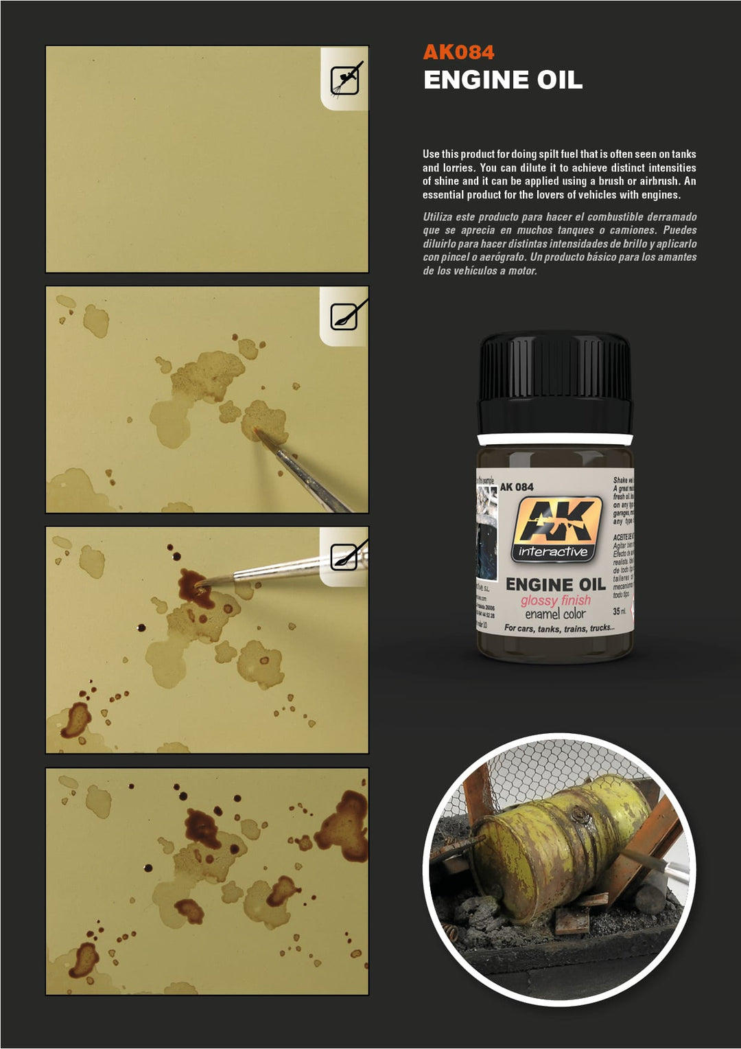 Engine Oil Fresh Finish (AK Interactive) (AK084)