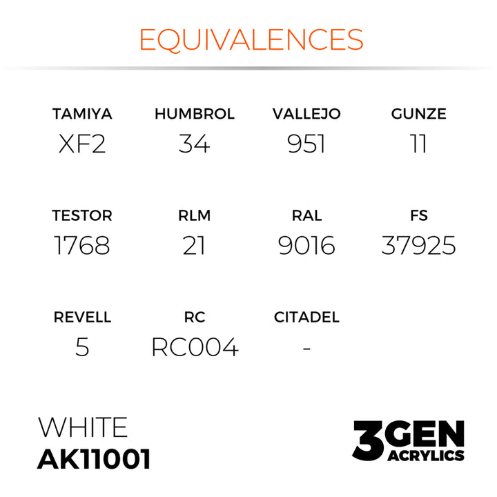 3GEN Acrylics: White - Intense (AK Interactive) (AK11001)