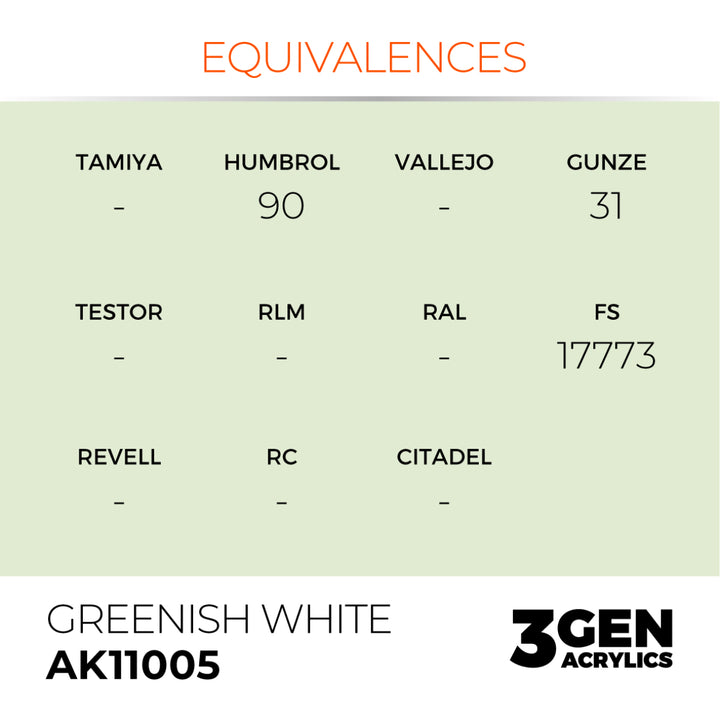 3GEN Acrylics: Greenish White (AK Interactive) (AK11005)