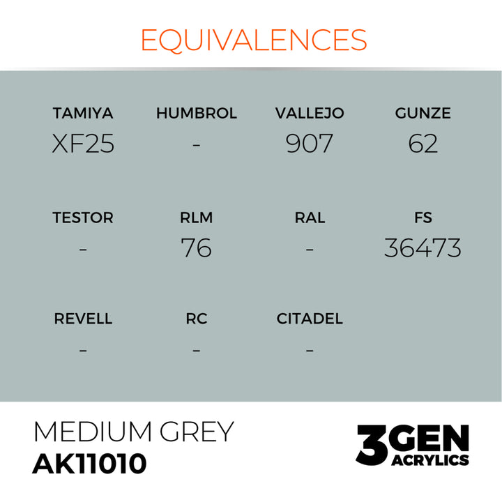 3GEN Acrylics: Medium Grey (AK Interactive) (AK11010)