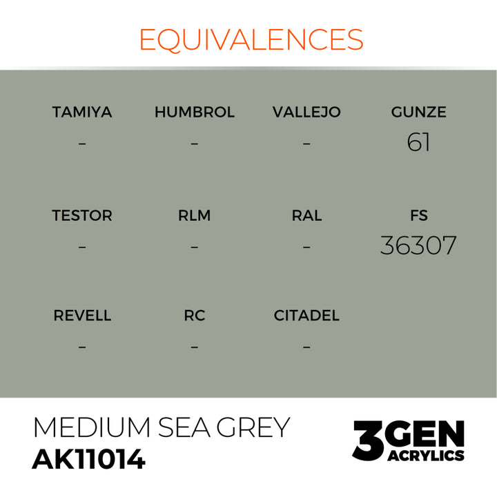 3GEN Acrylics: Medium Sea Grey (AK Interactive) (AK11014)