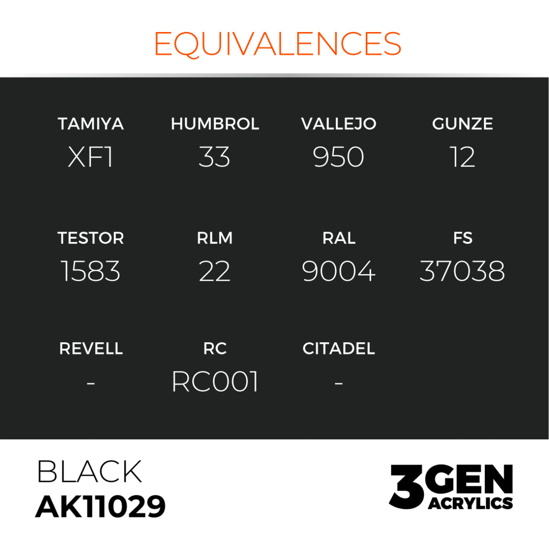 3GEN Acrylics: Black - Intense (AK Interactive) (AK11029)
