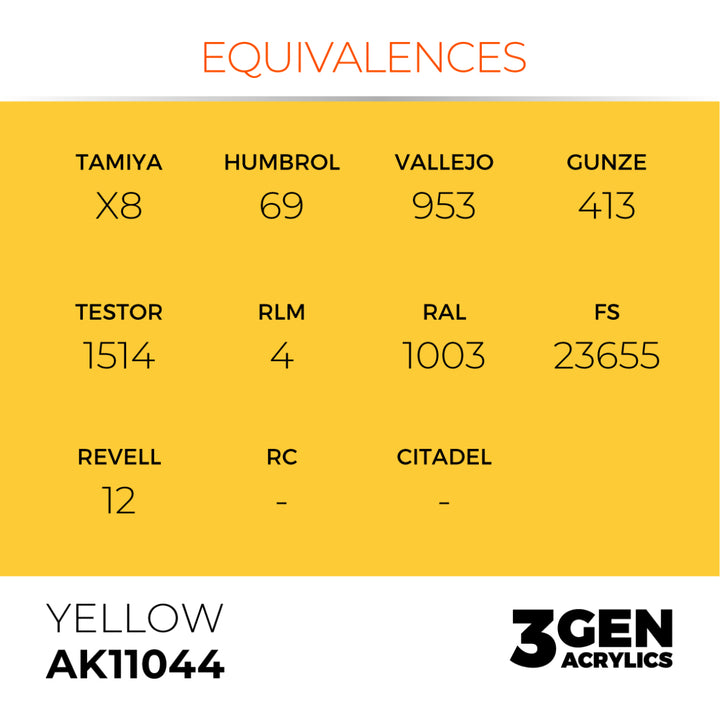 3GEN Acrylics: Yellow (AK Interactive) (AK11044)