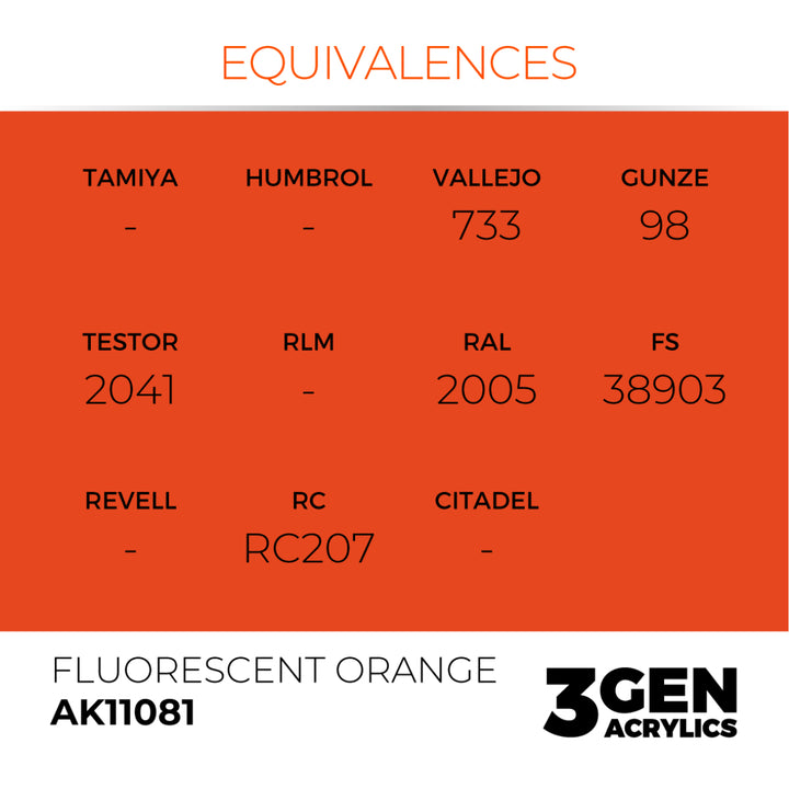 3GEN Acrylics: Fluorescent Orange (AK Interactive) (AK11081)