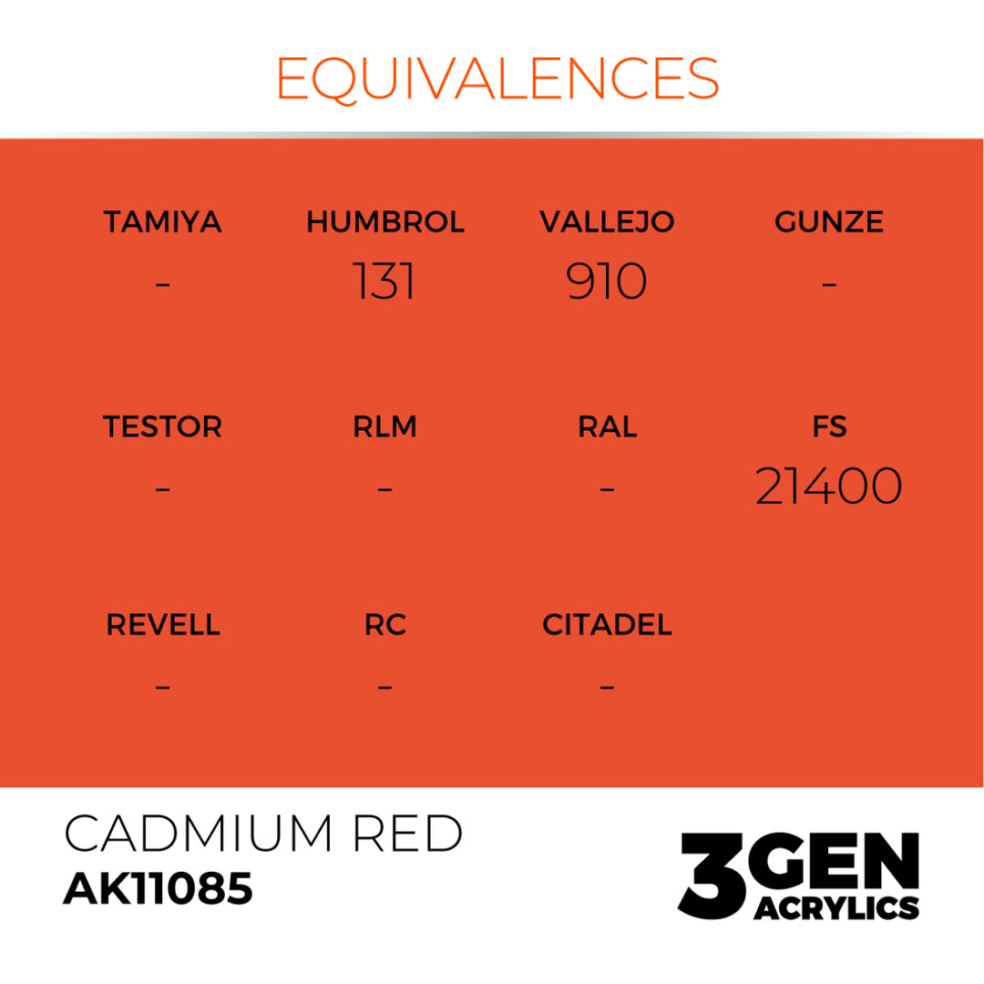 3GEN Acrylics: Cadmium Red (AK Interactive) (AK11085)