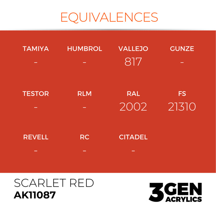 3GEN Acrylics: Scarlet Red (AK Interactive) (AK11087)