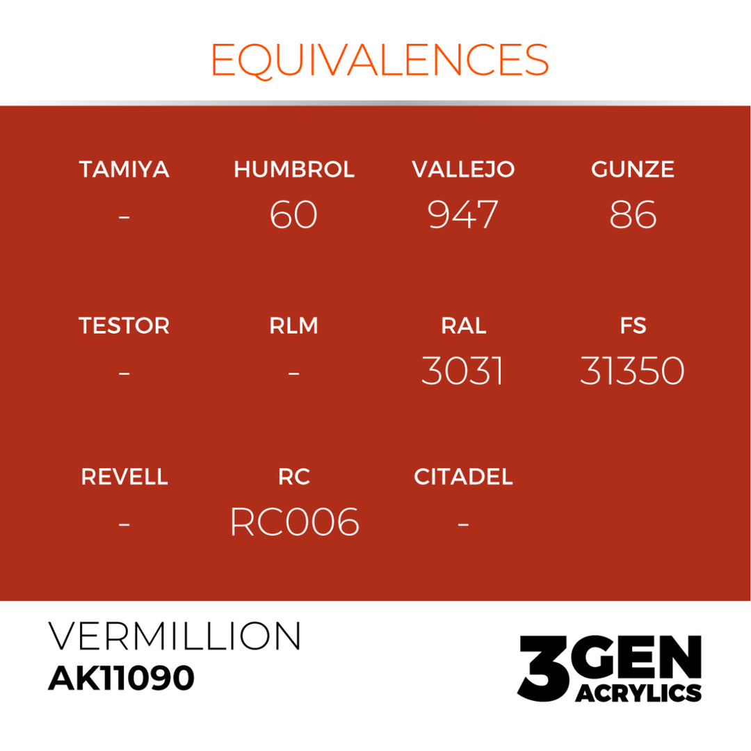 3GEN Acrylics: Vermillion (AK Interactive) (AK11090)