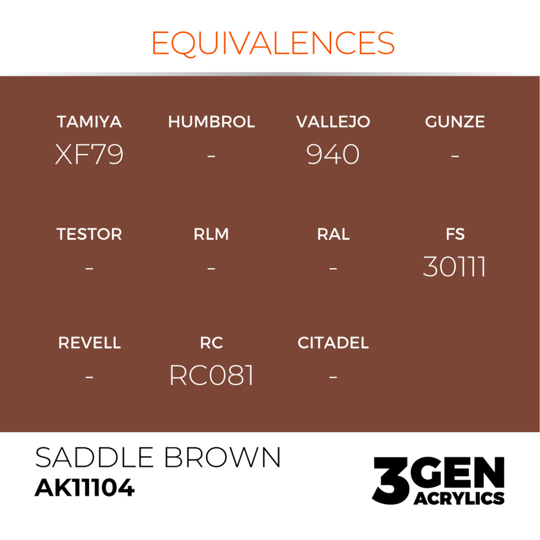3GEN Acrylics: Saddle Brown (AK Interactive) (AK11104)